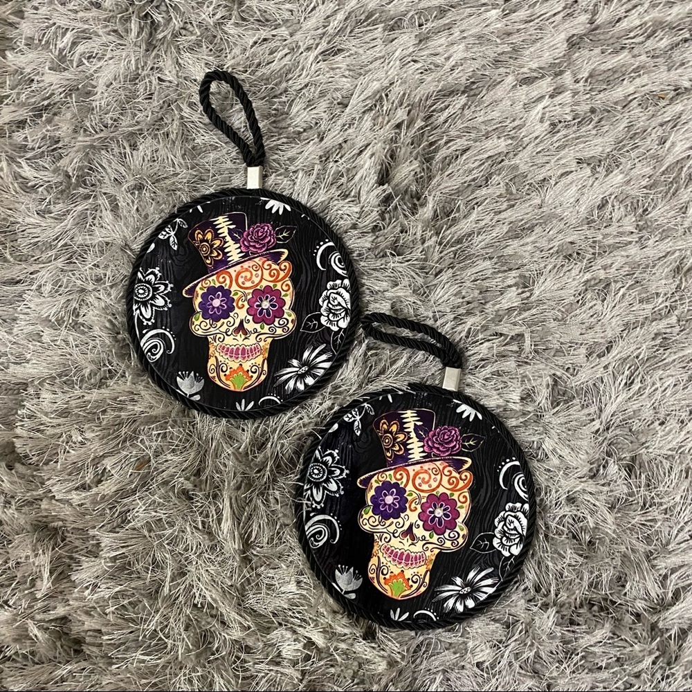 Candy skulls trivet set of 2